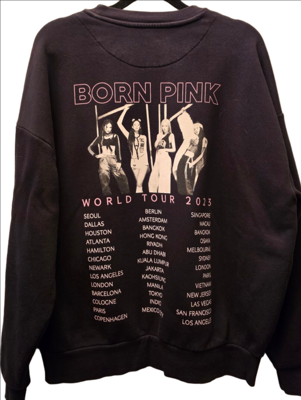 Official BLACKPINK Born Pink World Tour 2023 Crewneck Sweatshirt Oversized